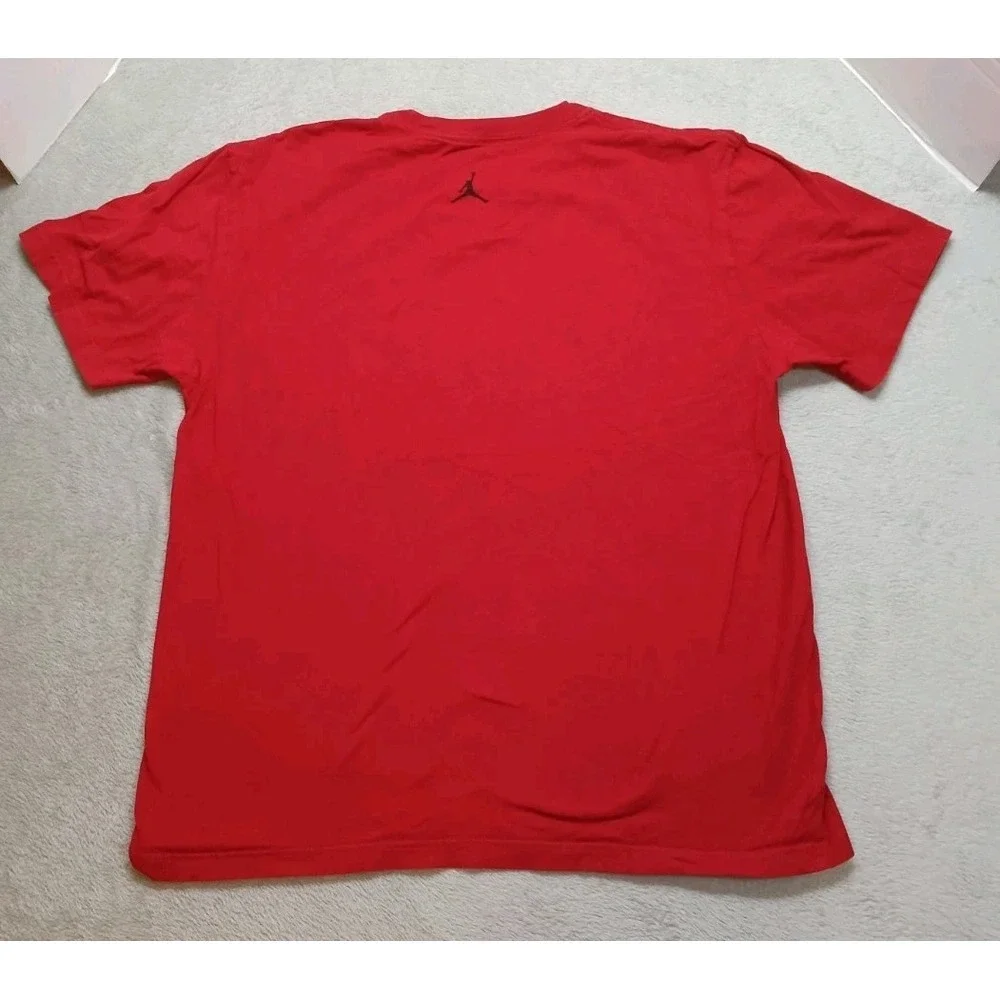 Air Jordan Flight Mens Sz Large Red Short Sleeve Shirt Jumpman Retro Nike